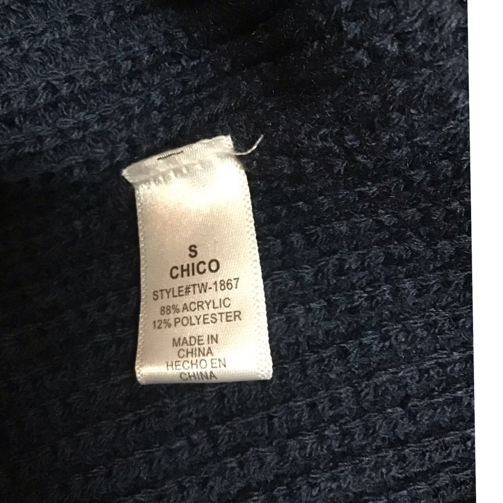 Navy Blue Lace Up Chunky Sweater sz Small NEW Boutique item - Picture 5 of 7